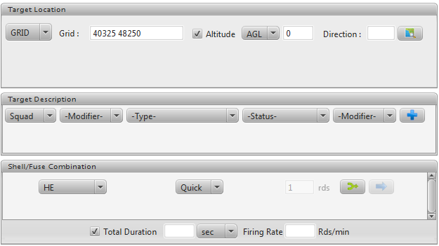 ∆ Image VBS3Fires_30: Fires Target Worksheet for Asset 20 Window
