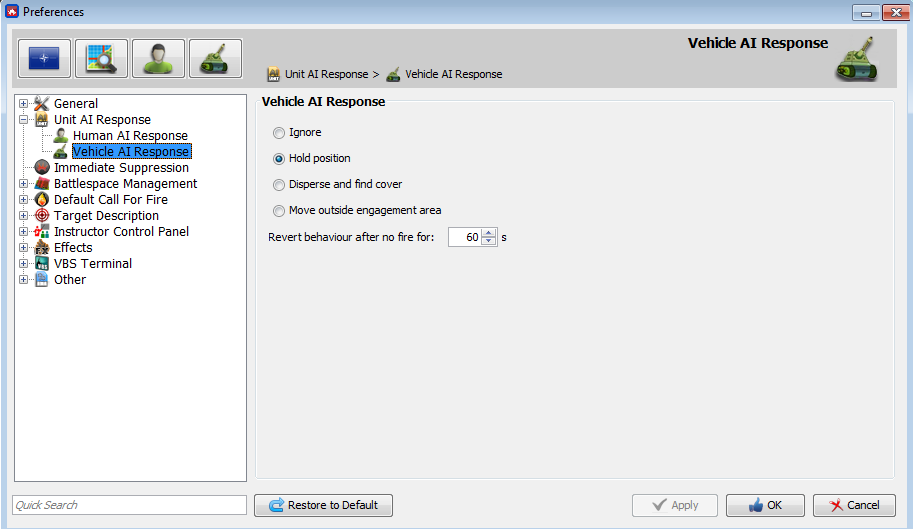 ∆ Image VBS3Fires_26.1: AI Unit Response view