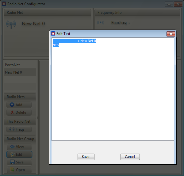 ∆ Image VBS3Fires_61: FIRES Radio Net Editor Import Text window