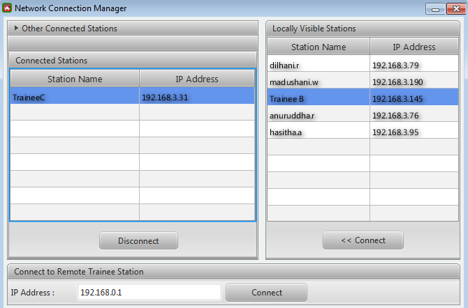 ∆ Image VBS3Fires_14: Fires Network Connection Manager Window