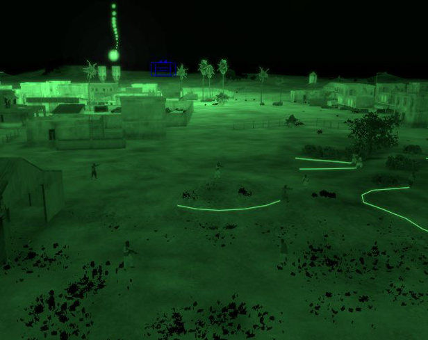 ∆ Image VBS3Fires_26.4: AI Unit Response to ILLUM at Night � Move outside engagement area