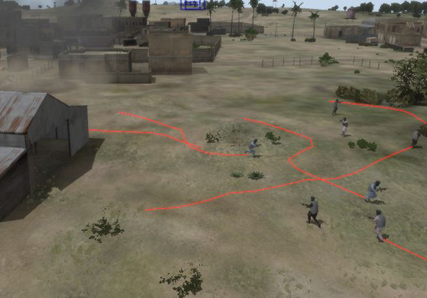 ∆ Image VBS3Fires_26.7: AI Unit Response to indirect fire � move outside engagement area