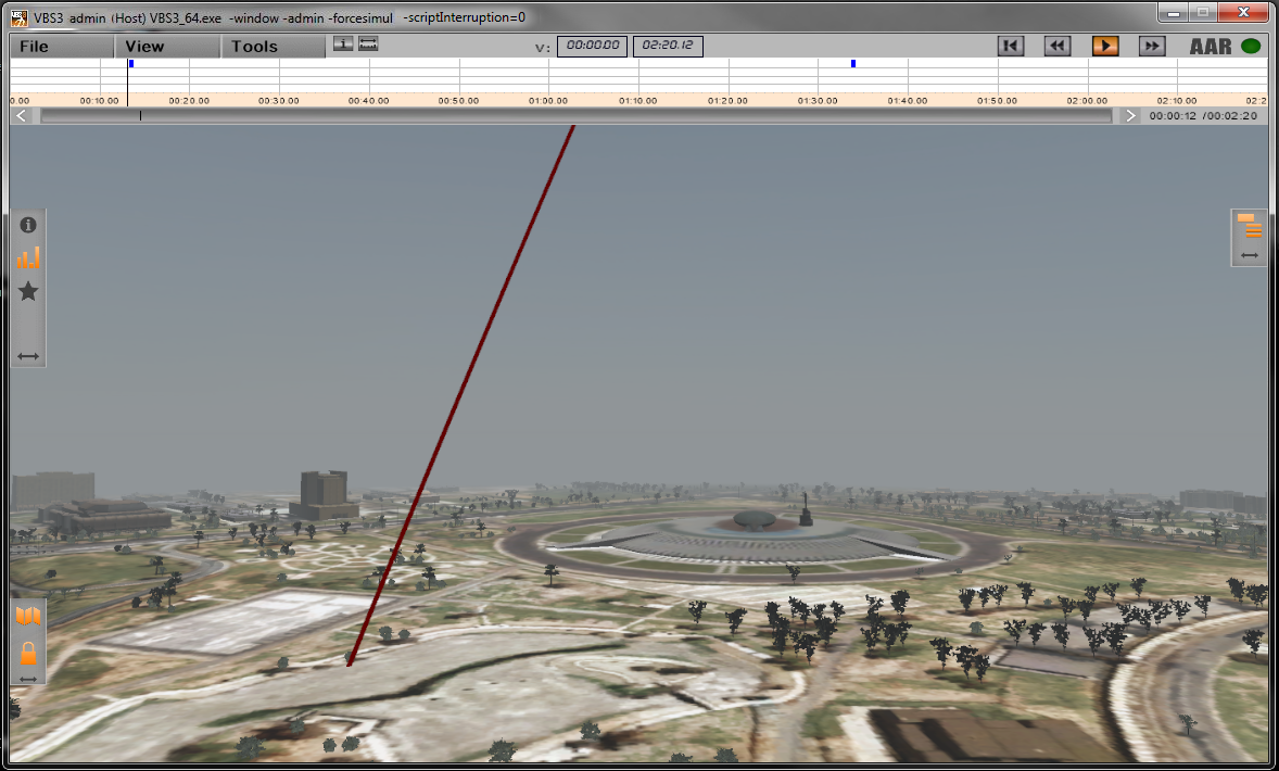 ∆ Image VBS3Fires_26g: AAR 3D Projectile View 